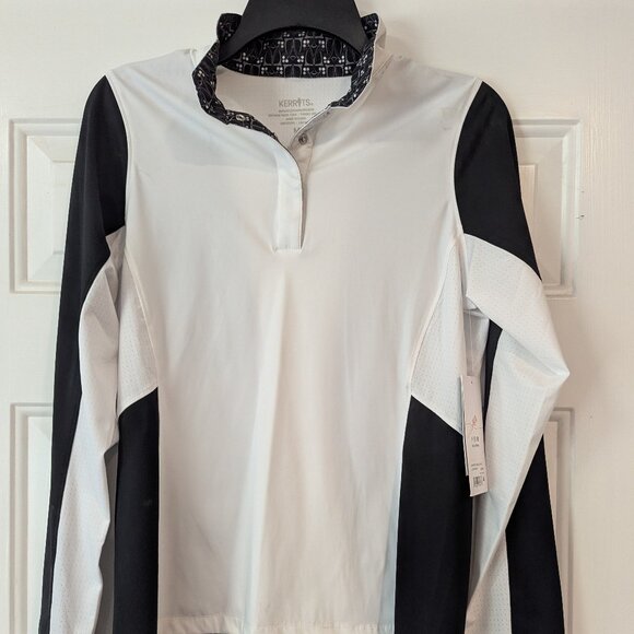 Kerrits Affinity Long Sleeve Show Shirt - Black and White - Size M - NWT - Picture 1 of 5